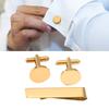 Practical Sturdy Stainless Steel Cufflinks and Tie Clip Set for Formal Event and Office Wear Featuring Modern Look