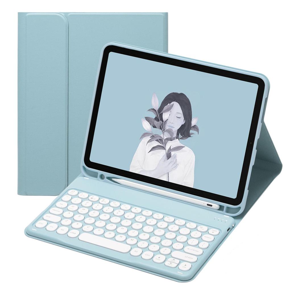Круглая Bluetooth-клавиатура для iPad в кожаном чехле с держателем для стилуса для Air/Pro/A16