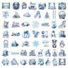 50Pcs Cute Cartoon Blue Winter Graffiti Stickers Decoration Decals Laptop Notebook Phone Stationery Scrapbooking Sticker