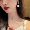 1pair Korean Bling Pearl Drop Dangle Earrings for Women Girls Luxury Shinying Zircon Wedding Earrings Jewelry Gift