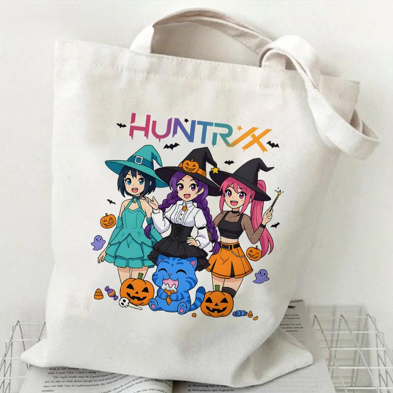 Горячая распродажа Kpop Корейская группа Witch Hunter для девушек Принт Холщовая сумка Студенческая повседневная сумка Сумка для покупок