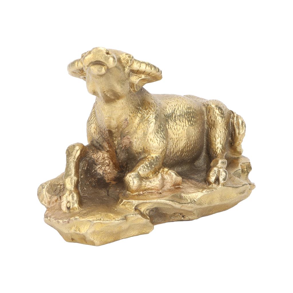 Латунный бык, орнамент, лежащая статуэтка, бык с Уолл-стрит, с основанием для чайных питомцев, небольшое ремесло