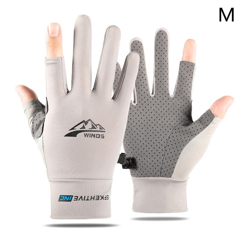 Летние солнцезащитные перчатки женские тонкие ледяные шелковые анти-ультрафиолетовые росы пальцы сенсорный экран вождение езда нескользящие дышащие перчатки