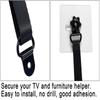 Adjustable Anti-Tip No-Drill Flat Screen TV Safety Straps for Baby Proofing