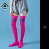 Trendy Over-the-Knee Compression Socks for Fitness, Yoga, Aerobics & Running - Stylish Two-Bar Design
