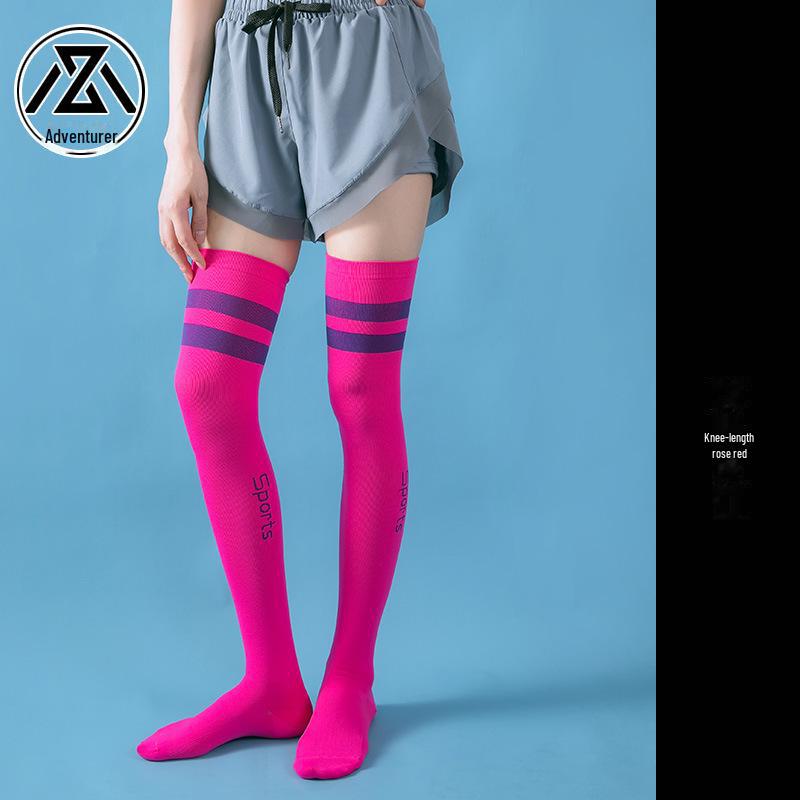 Trendy Over-the-Knee Compression Socks for Fitness, Yoga, Aerobics & Running - Stylish Two-Bar Design
