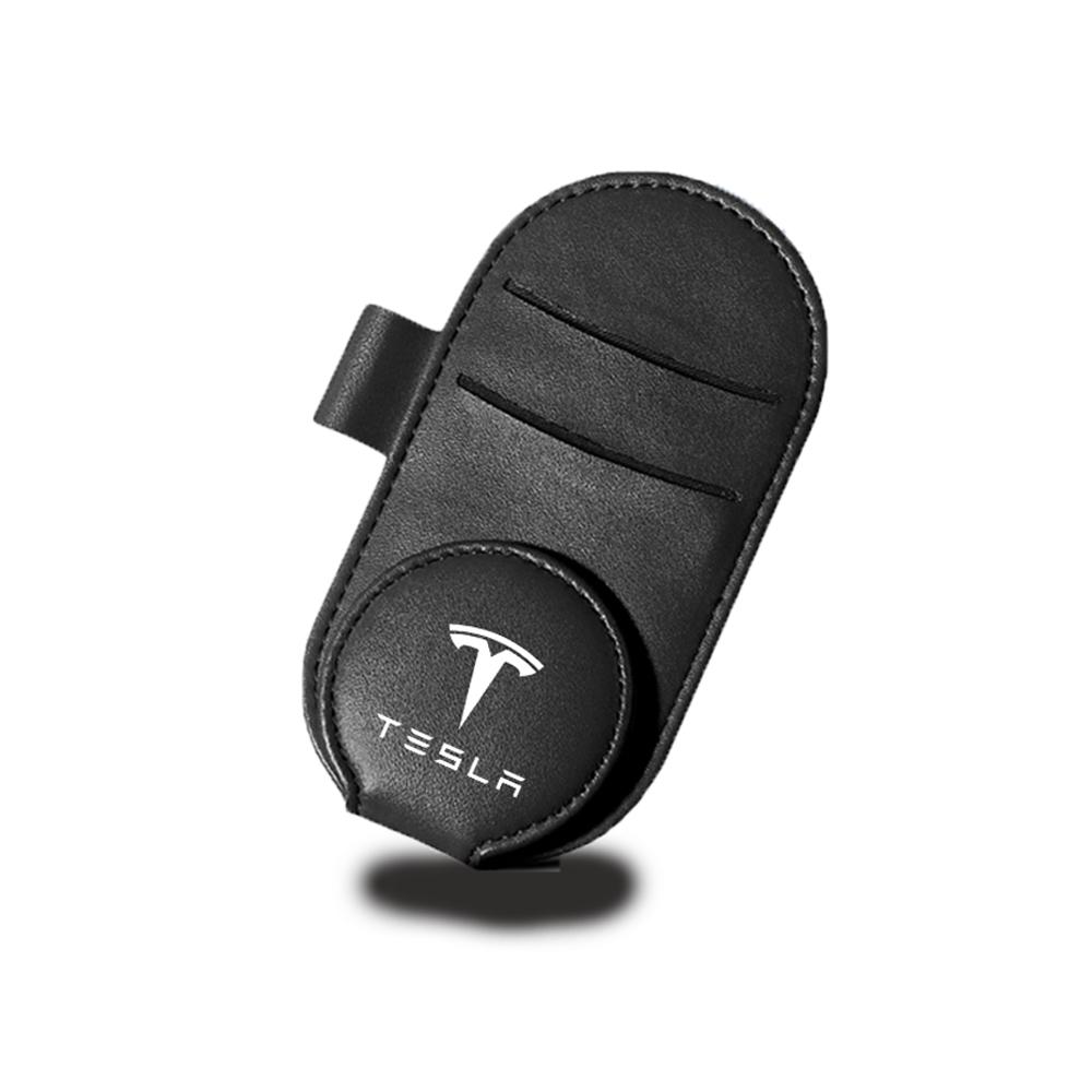 AMO1 1pc Sun Visor Mount Glasses Clip Car Sunglasses Eyeglasses Storage Clip For Tesla Model 3 X S Y SpaceX Valve Core Accessories