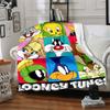 1pc Looney Tunes Flannel Throw Blanket Lightweight Soft Warm All Season Blanket for Sofa, Bed, Travel,L1029025
