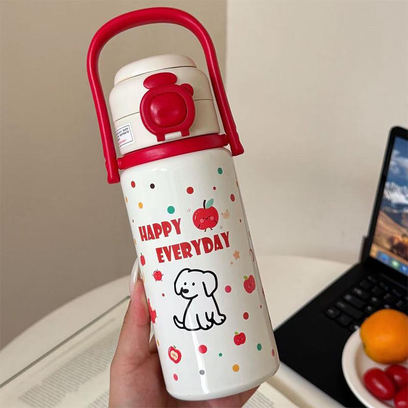 Pattern Letter Capybara Kids Portable Insulated Water Bottle For Home Travel And