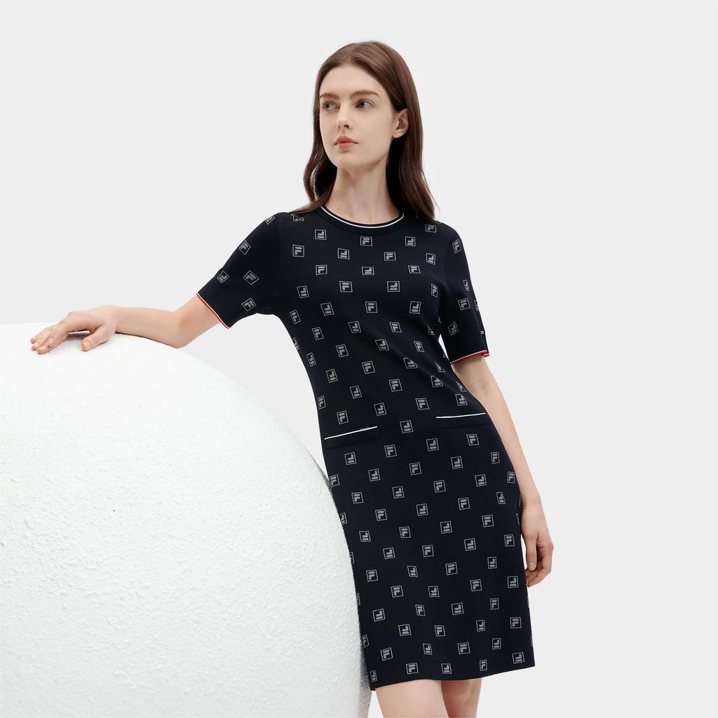 FILA Short Sleeved Dress Women's (Unisex) Short-Sleeved Dresses F11W421303FNV