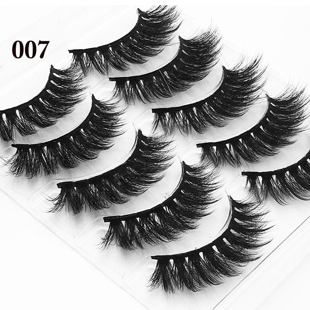 Woman Natural Long Volume Fluffy Wispies Eye Lash Extension 3D Mink Hair False Eyelashes Crisscross