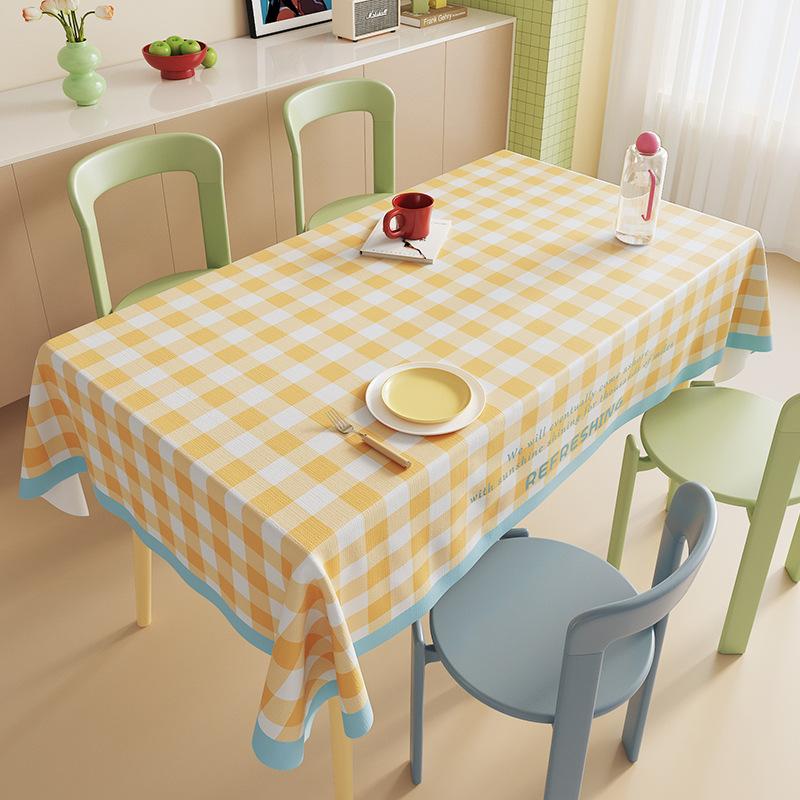 Cream Dining Table Cloth Cover Rectangular Waterproof And Anti-Scalding Leave-In Coffee Table Tablecloth Light Luxury High Sense