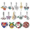 Оригинальные шармы Медные бусины Санта-Клауса и шармы-бабочки Подходят для оригинального браслета 3 мм Женские DIY украшения для подарка Новинка
