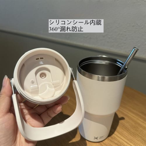 KONARO Tumbler, 600ml/900ml, Large Capacity, with Straw, Lid, Vacuum Insulated, Insulates Hot or Cold Water, Wide Mouth, Double Walled, for Direct Dri