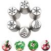 1Pc Christmas Cream Cake Icing Piping Nozzles Set Kitchen Tree Snowflake Cupcake Decorating Flower Mouth Pastry Baking Tools