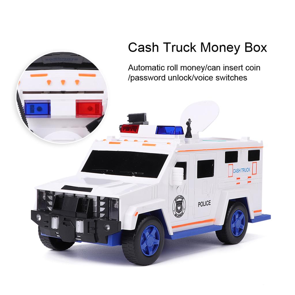 Инкассаторская касса с паролем отпечатков пальцев Электронная автоматическая коробка для хранения монет Белый