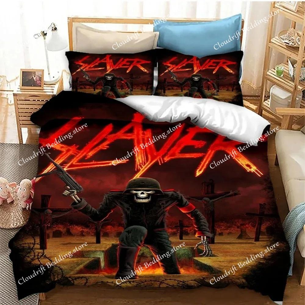 Slayer Heavy Metal Band Music Одеяло Постельное белье, пододеяльник Постельный комплект Одеяло Чехол Наволочка, размер King Queen Постельное белье для мальчиков