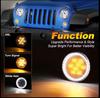 2PCS/ LED 12V Turn Signal Lights for Jeep Wrangler Round Front Fenders with White Halo Smoked Lens Amber Lights Car Accessories