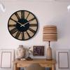 Home Decoration Metal Wall Clock Fashionable Home Dining Room Retro Round Art Clock Living Room Wall Hanging Clock