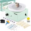 Huanyu Electric Wheel Mini Pottery Wheel Machine Continuously Variable Speed Wheel Diameter 10cm Small 24W 26pcs Tools Included Pottery DIY Low Noise