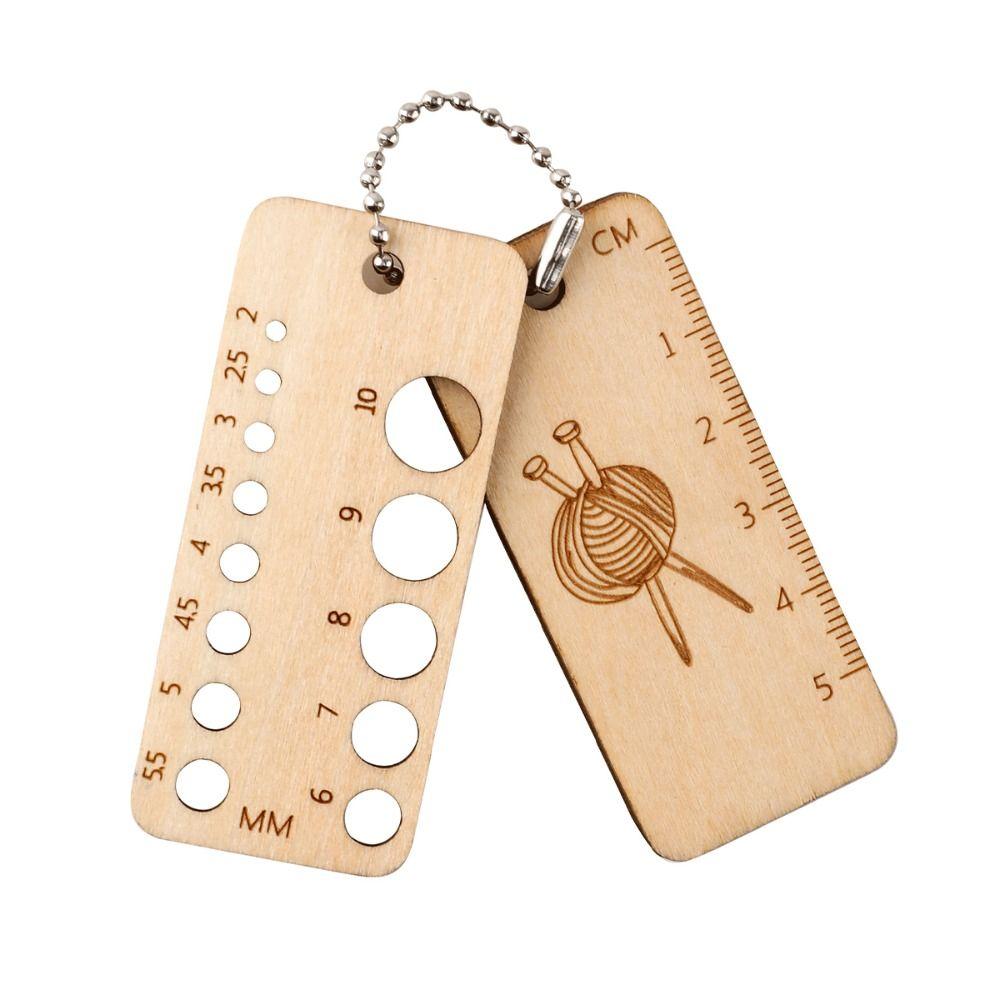 Деревянная вязальная линейка-калибр, подвески, маркеры для вязания спицами и крючком, вязальные инструменты и аксессуары