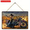 2D плоский деревянный знак 20*10 см оригинальный ретро-дизайн ковбойша мотоцикл деревянные знаки настенное искусство, идеально подходит для дома, бара, офиса, идеально подходит как настенное украшение