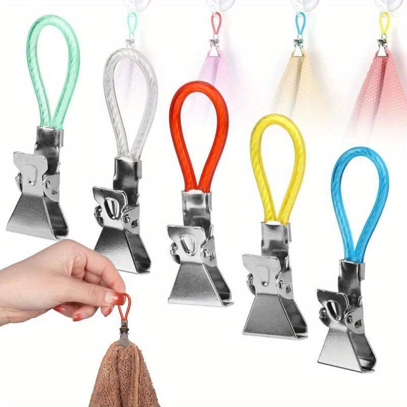 10Only contains colorful metal towel clips Hook-type towel rack Kitchen and bathroom storage clips