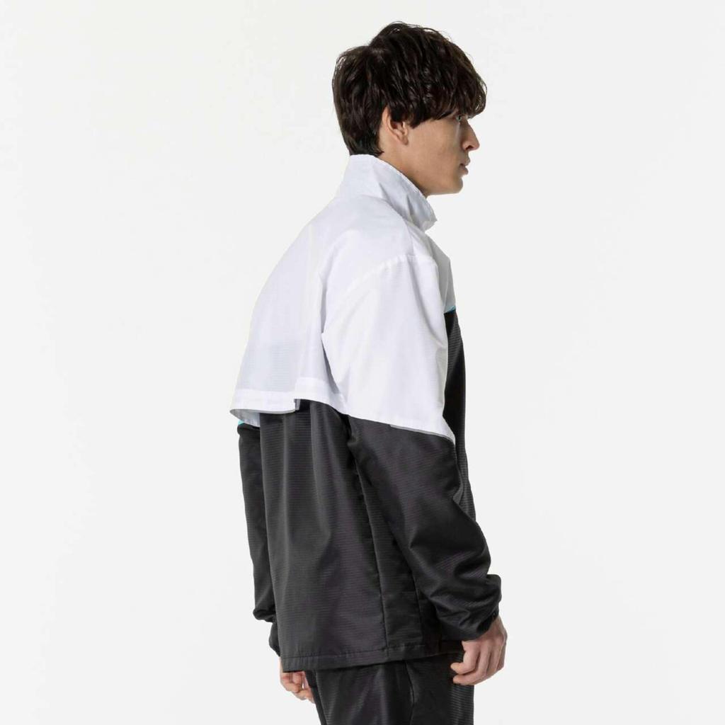 Tennis Wear Active Warmer Jacket Water Repellent Heat Retention Fleece Lining 62JEB502 Black X Blue Atoll [Mizuno]