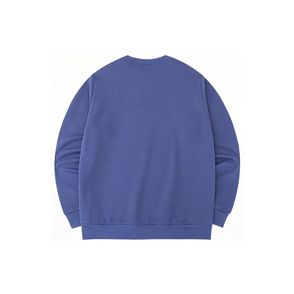 Anta Однотонный пуловер с принтом логотипа, толстовка с длинным рукавом, унисекс, синий 952238721-2