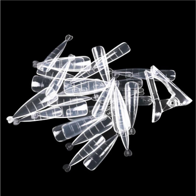 "Nail Art Extension Tips - 120 Ballet Style Square Tips with Full Adhesive Stickers"