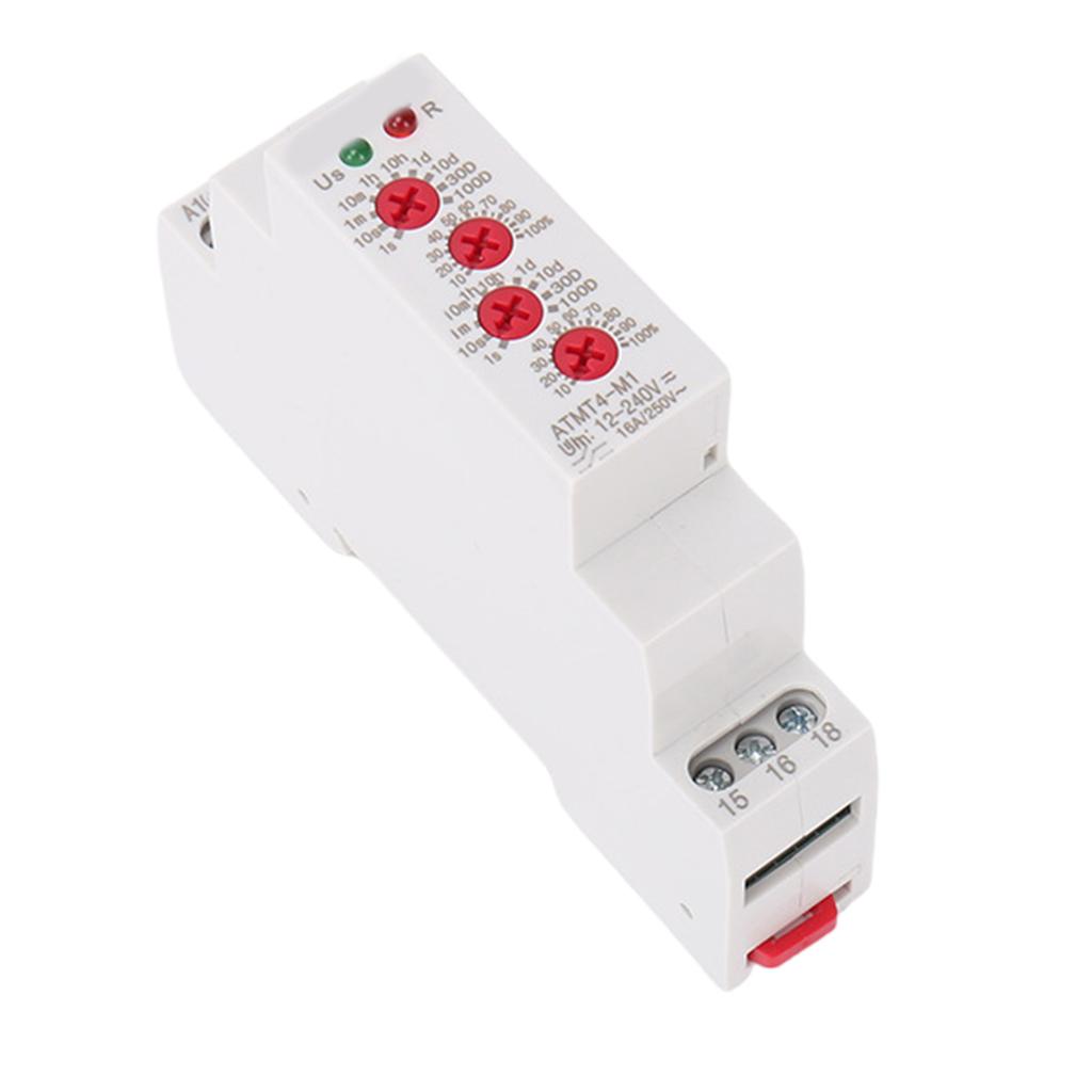 Портативная релейная задержка времени с креплением на DIN-рейку и 10 функциями задержки. Простая настройка для эффективного управления оборудованием