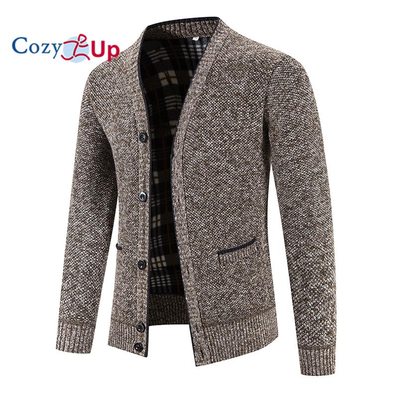 Cozy Up Мужской теплый свитер-кардиган с длинными рукавами, осенне-зимняя куртка
