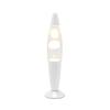 Lampe à lave - H:36 cm - Ø9 cm - Cire blanche et liquide transparent - Interrupteur sur câble