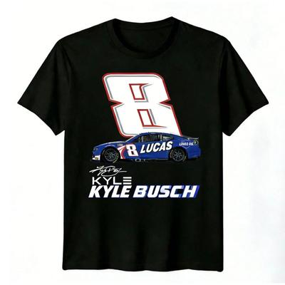 2026 Кайл Буш #8 Lucas Oil Гонки Nascar Унисекс Графическая Футболка Новая
