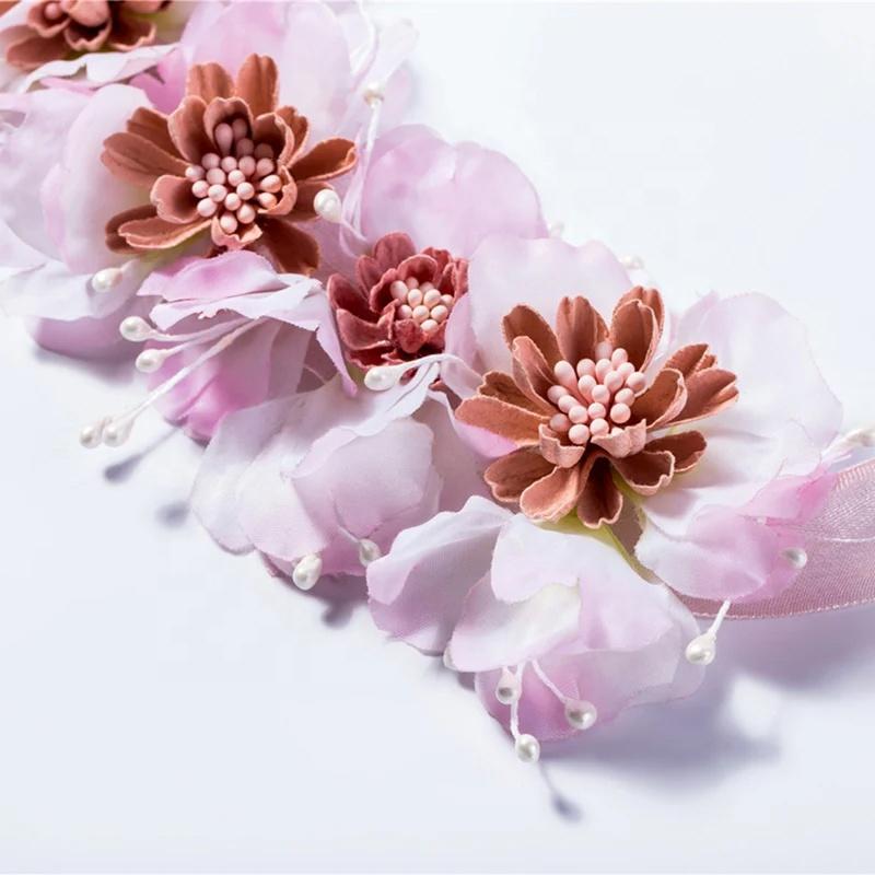 Fairy Girl Hairband Flower Headpiece Children Kid Hair Accessories Baby Shower Headband Floral Wreath for Birthday Party
