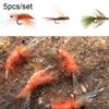 5PCS New Insect Crank Swimbaits Artificial Shrimp Fly Trout Fishing Lures Flies Lure Bionic Bait