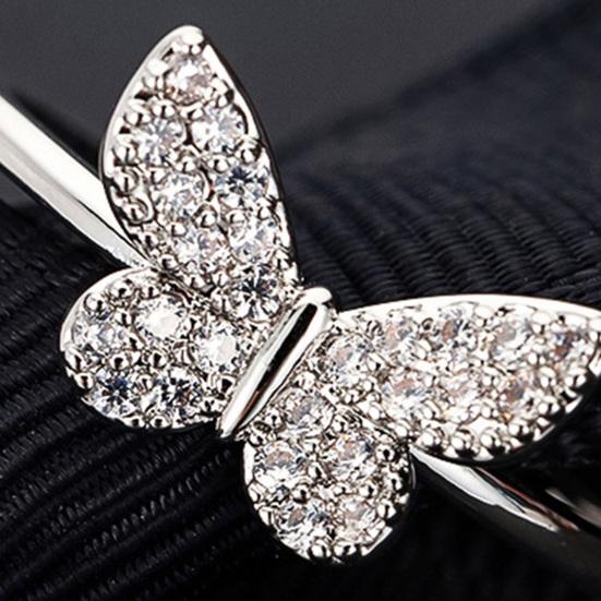 Женское кольцо с геометрическим рисунком, блестящие стразы, инкрустация, сверкающее гальваническое кольцо в форме бабочки, обручальное кольцо, ювелирные изделия