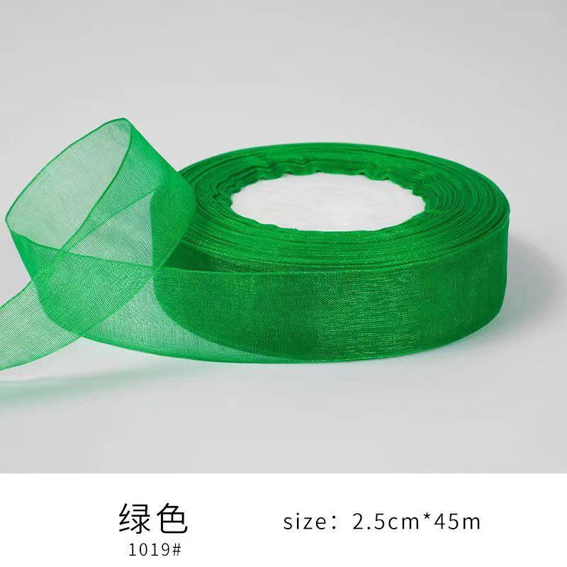 Органза Лента Прозрачная Шифоновая Лента Оптом для Упаковки Декорирования Валентина Свадьба День Рождения Букет Гирлянда(50 ярдов в рулоне, яркий цвет)