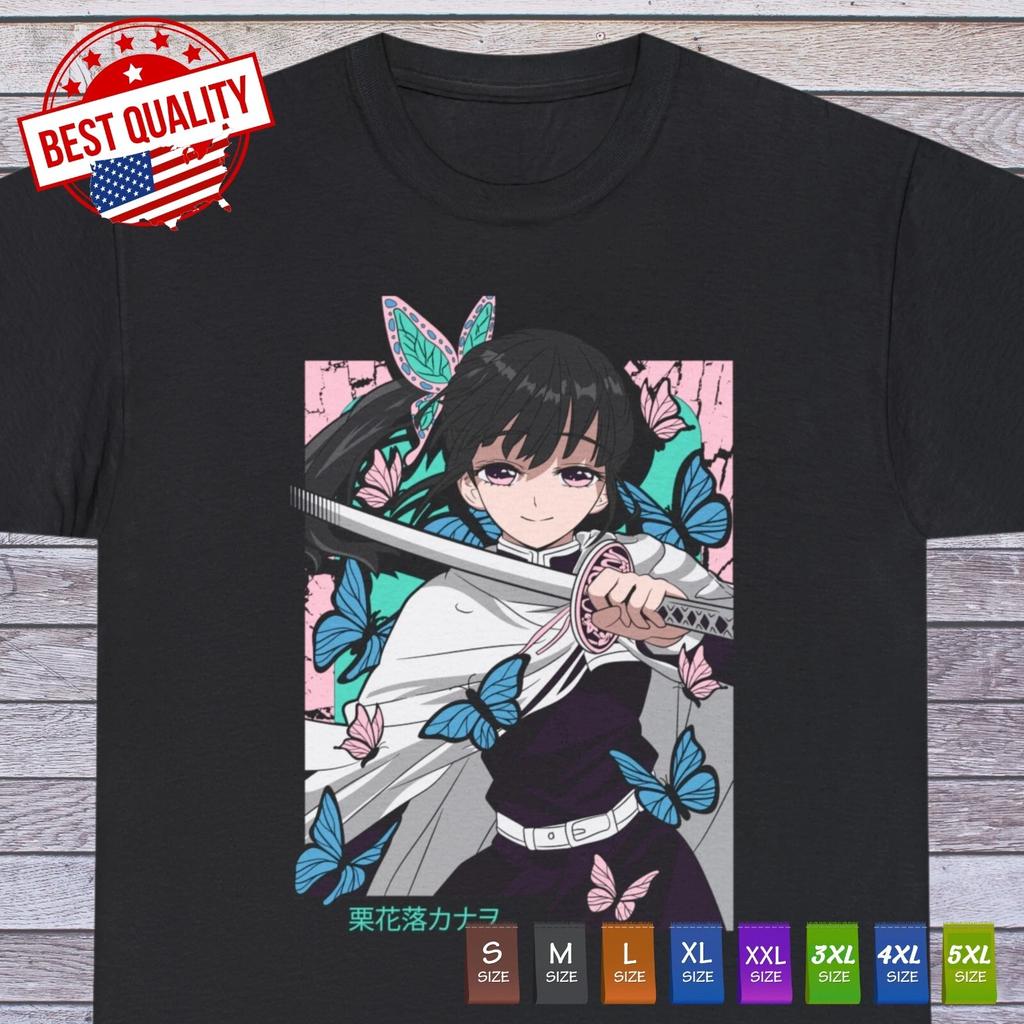 Футболка Kanao Tsuyuri Waifu Girl, Demon Slayer KNY Японская манга аниме одежда
