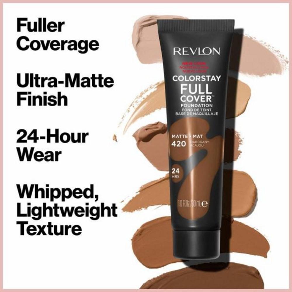 Revlon Colorstay Full Coverage Longwear Matte Foundation Heat Resistant and Sweat Resistant Face Makeup, 2) 1 Fl Oz Pack of 1 - Almond, None