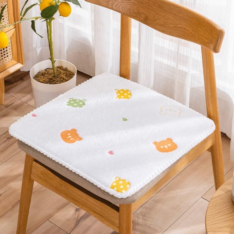 Soft Plush Chair Pads Winter Indoor Warmth Chair Covering Nonslip Comfort Dining Seat Pads Stool Mat Cover for Home Patio Kitchen Office Dorm