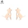 Cute Stainless Steel Heart Dog Earring for Women Cartoon Animal Ear Jewelry Girls Student Lovely Pup Earrings Gifts Accessories