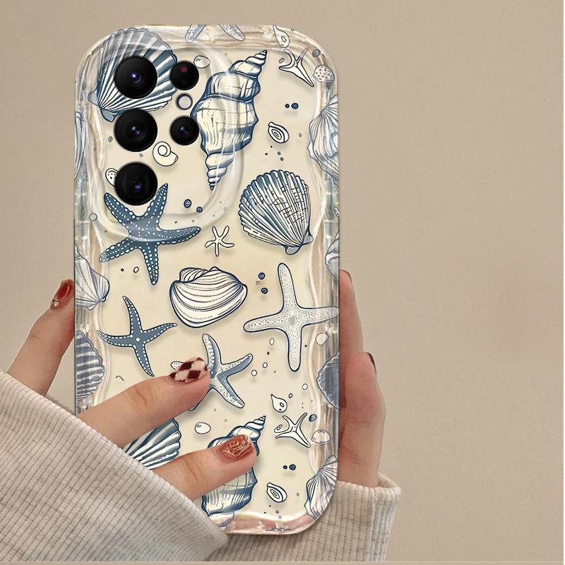 Прозрачный чехол для Samsung Galaxy S24 S25 Ultra S23 S22 S21 Plus FE A56 A36 A26 A16 A06 A15 A25 A35 A55 5G Разноцветные морские организмы