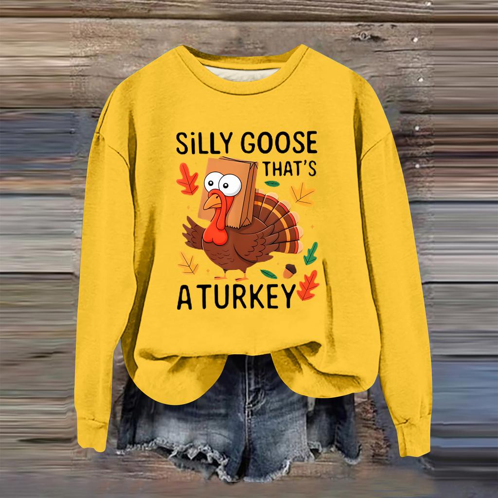 Women's Fashion Casual Long Sleeve Loose  Printed Sweatshirt