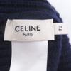 Отличная вязаная шапка CELINE Шапка-бини с нашивкой-логотипом Темно-синяя шерстяная мужская 2AH35423P Б/у