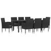 VidaXL Garden Dining Set 9 Pcs Black Braided Resin and Steel 3203351