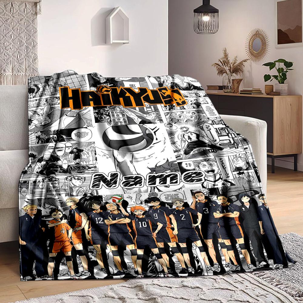 Custom 1pc Haikyuu! Team Spirit Blanket, Soft And Comfortable Blanket, Casual Warm, Camping Travel Blanket, Birthday Gift Q91272