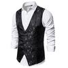 Мужской формальный свадебный жилет жаккардовый костюм жилет тонкий смокинг