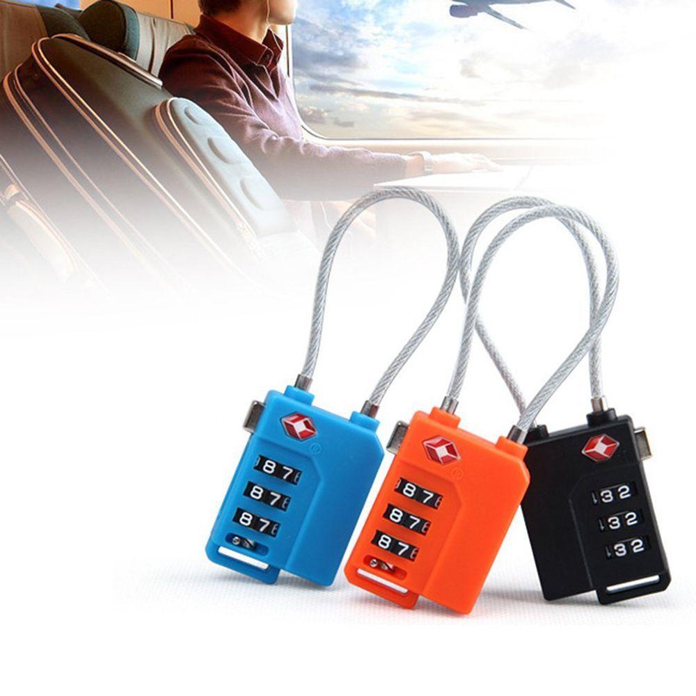 Lock Portable Padlock with Steel Cable Customs Code Lock Smart Combination Lock TSA Customs Lock