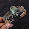 Moss Prehnite Bangle Copper Wire Wrapped Cuff Bracelet Handmade Copper Jewelry Adjustable Bangle Gemstone Stylish Jewelry Gift For Wedding
